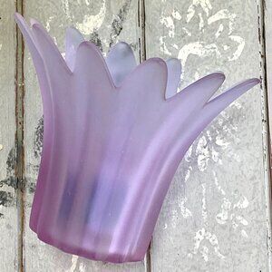 𝅺FROSTED Amethyst Purple 12 Petal Tulip Candle Holder by Partylite EUC